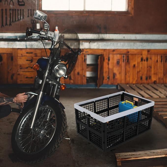Yuright 3 Pack Folding Storage Crates Large, 67 L Plastic Stackable Utility - Image 6