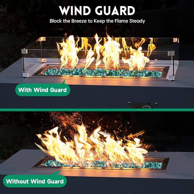 Fire Pit Wind Guard, Thick Glass and Easy Installation - Image 4