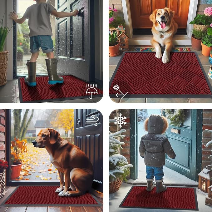 Smiry Front Door Mat Outside Entrance, Heavy Duty Outdoor Indoor Mat, Natural - Image 7