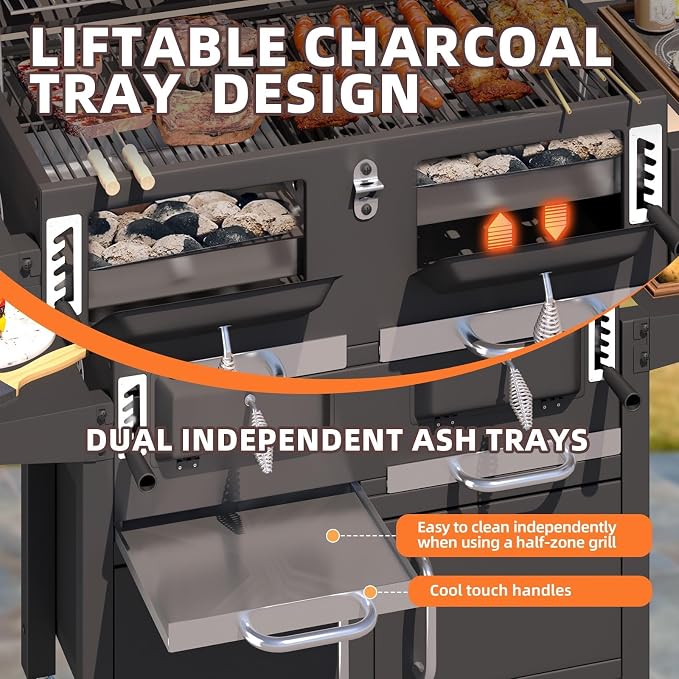 MELLCOM Charcoal Grills, 36 In Large BBQ Grill - Image 5