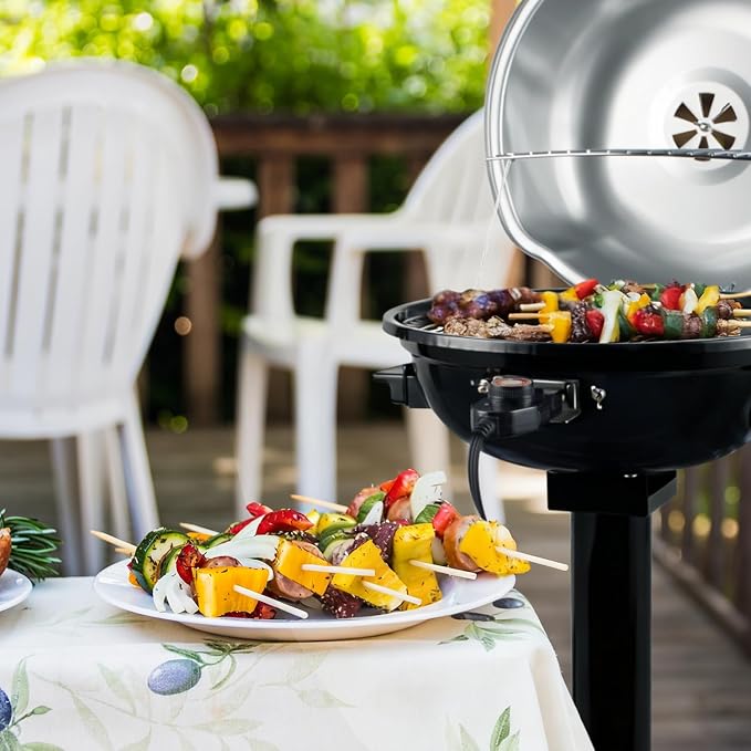 Electric Grill, Techwood Indoor/Outdoor Electric BBQ Grill, 1600W Portable - Image 7