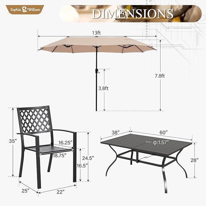 Sophia & William Patio Dining Set - Image 8