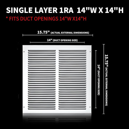 14x14 Return Air Grille, Air Return Vent Cover, Flat Vent Cover, Rejillas De - Image 2