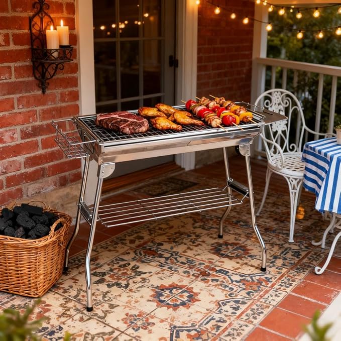 Folding Charcoal BBQ Grill - Image 9