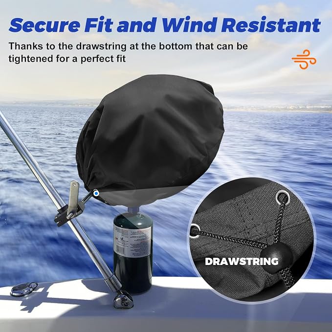 Marine Kettle Grill Cover, 100% Solution-Dyed Acrylic Boat Kettle Grill Cover - Image 4