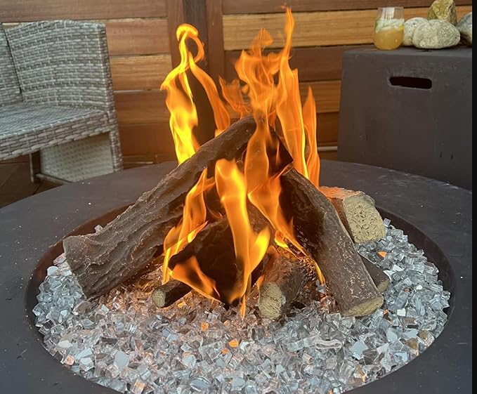 Gas Fireplace Logs 10pcs Fake Fireplace Logs Faux Electric Fireplace Logs - Image 2