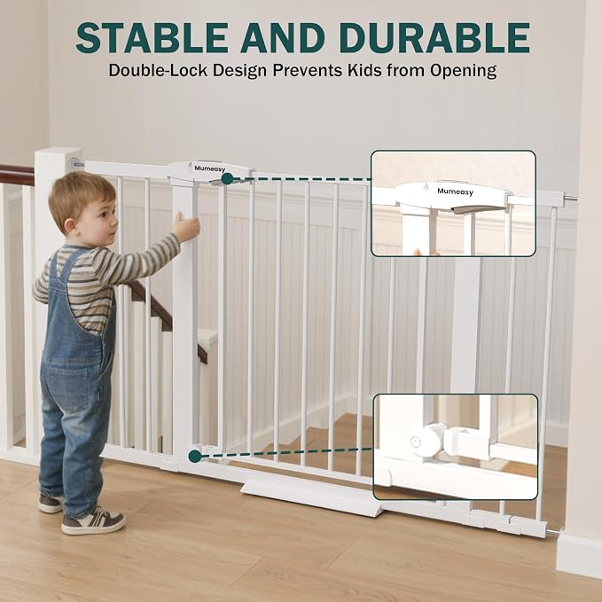 Mumeasy 36" Extra Tall Dog Gate, Auto Close Baby Gate - Image 4