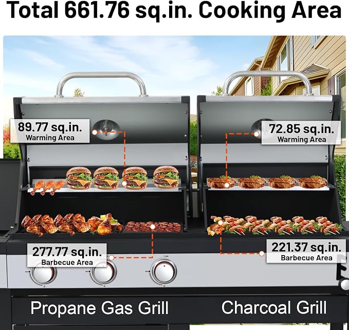 Propane and Charcoal Combo Grill - Image 2