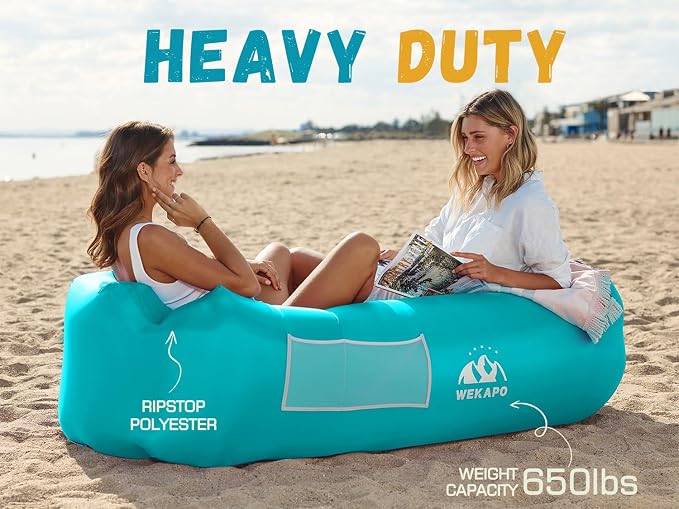 WEKAPO Inflatable Sun Lounger, Air Sofa, Waterproof and Leak-Proof, Picnics and - Image 4
