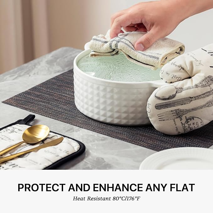 LEXMORE Placemats Set of 8 Vinyl/Plastic Woven Place Mats - Image 5