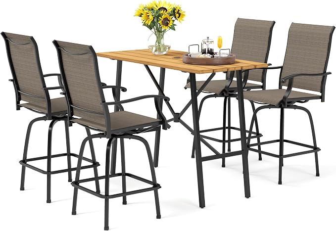 PHI VILLA Outdoor Patio Bar Set by PHIVILLAThepioneerofcomfortablehouseholdsupplies