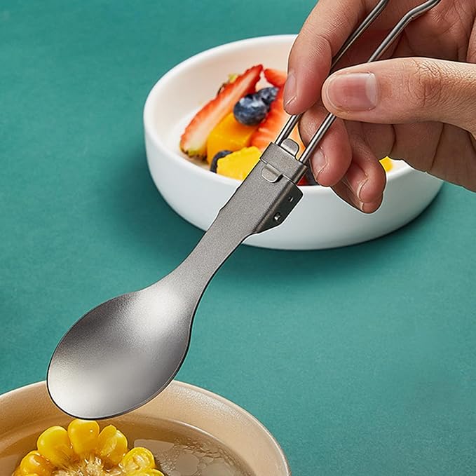 Folding Metal Camping Cutlery Set Portable Outdoor Picnics Cutlery Tableware - Image 4