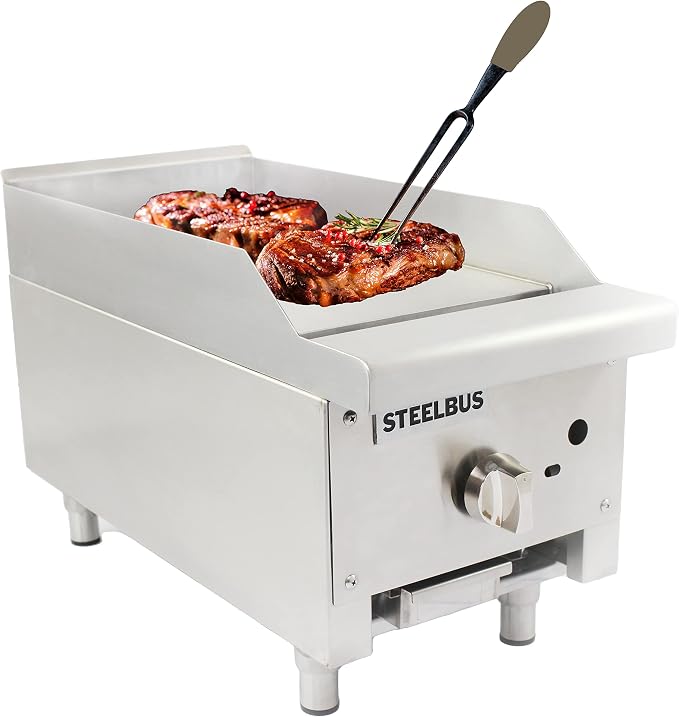Commercial Gas Griddle-12''x23'' | Gas griddle flat top grill |19MM Thicken - Image 9