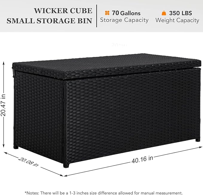 Outdoor 70 Gallon Wicker Storage Box - Image 4
