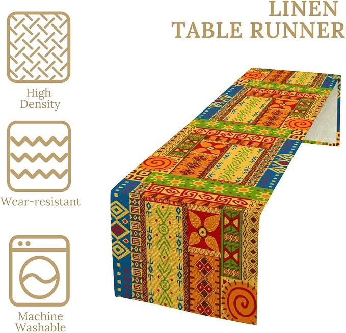 African Totems Table Runner, African American Kwanzaa Black History Month - Image 6