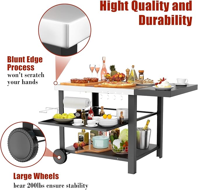 Outdoor Kitchen Island, Grill Cart - Image 4