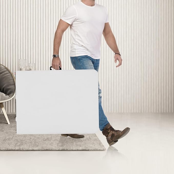 FWTI Deal Folding Table 6ft, Heavy Duty Portable, Built in Carrying Handle & - Image 3