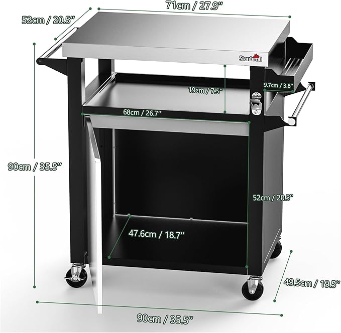 Stanbroil Rolling Grill Table Cart - Image 2