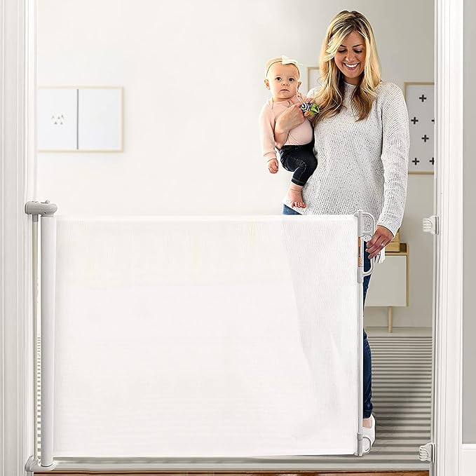 Retractable Baby Gate, Momcozy Extra Wide Mesh Baby Gates by Momcozy