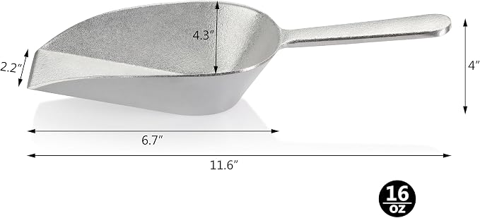 New Star Foodservice 34707 One-Piece Cast Aluminum Flat Bottom Bar Ice Flour - Image 2