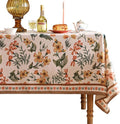 Designer Vintage Linen Extra Long Rectangle Tablecloth, William Morris Floral by bilingaier