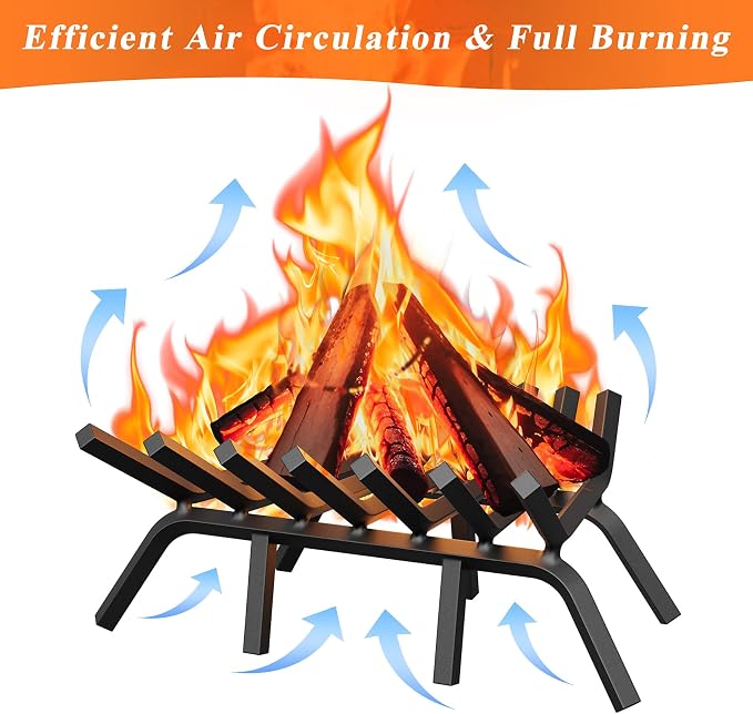 Fireplace Grate 21 Inch with 7 Support Legs, Solid Steel Heavy Duty Fireplace - Image 6