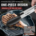 Tongs Set, 3-Piece Black Silicone Tip with 7, 9 and 12 Inch Lengths