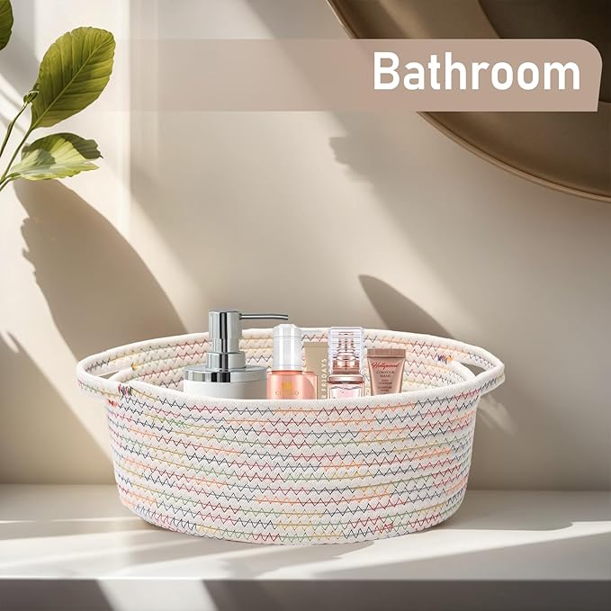 Woven Basket, Small Rope Storage Bin - Image 8