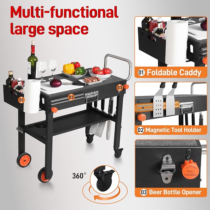 Grill Cart for Blackstone Griddle, Sturdy Grill table, Griddles Table Ninja - Image 5