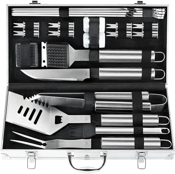 POLIGO 22PCS Heavy Duty BBQ Grill Accessories Set, Non-Slip Grill Tools by POLIGO