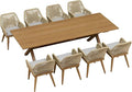 PURPLE LEAF 9 Pieces Outdoor Dining Set All-Weather PE Rattan Outdoor Patio by PURPLELEAF