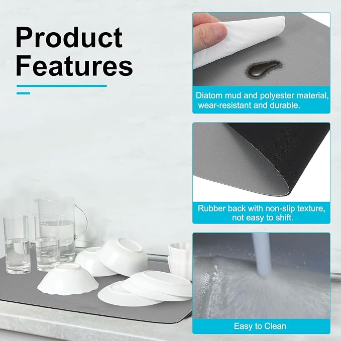 uxcell Silicone Mats for Kitchen Counter, 15.7" x 11.8" Non-Slip Countertop - Image 3