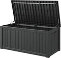 Outdoor Storage Box, 120 Gallon Deck Box, Resin Waterproof Outside Storage Bench by NUNULAB