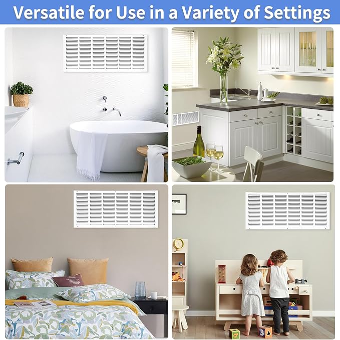 30"W x 12"H Steel Return Air Grille, Air Return Vent Cover - Image 6