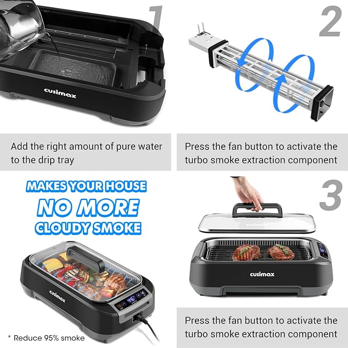 CUSIMAX Electric Indoor Grill, 1500W Smokeless Korean BBQ Grill - Image 6