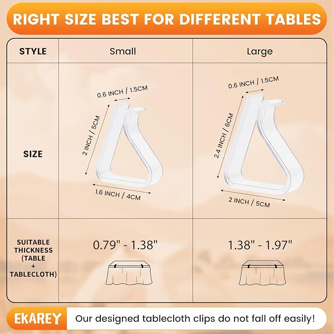 24 Pieces Clear Tablecloth Clips, Durable Plastic Table Cover Holders, - Image 2