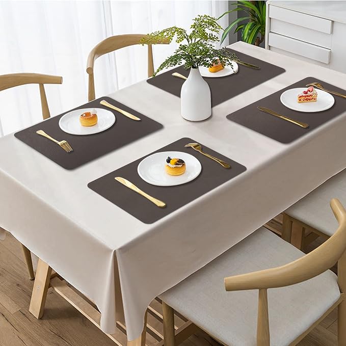 BLESWIN Faux Leather Placemats, 12×17 Inch -Double Side Texture Color Table Mats - Image 2