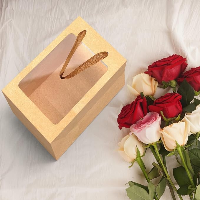 6 Pcs Brown Paper Gift Bags - Image 3