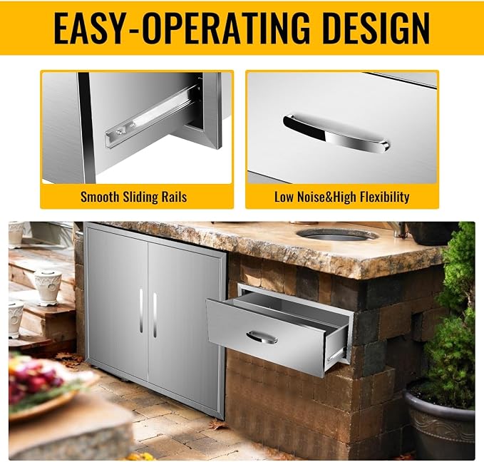 Outdoor Kitchen Drawers, Box Frame Style Flush Mount BBQ Drawer w/Stainless - Image 3