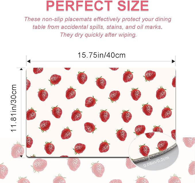 Strawberry Placemats Set of 4 - Image 3