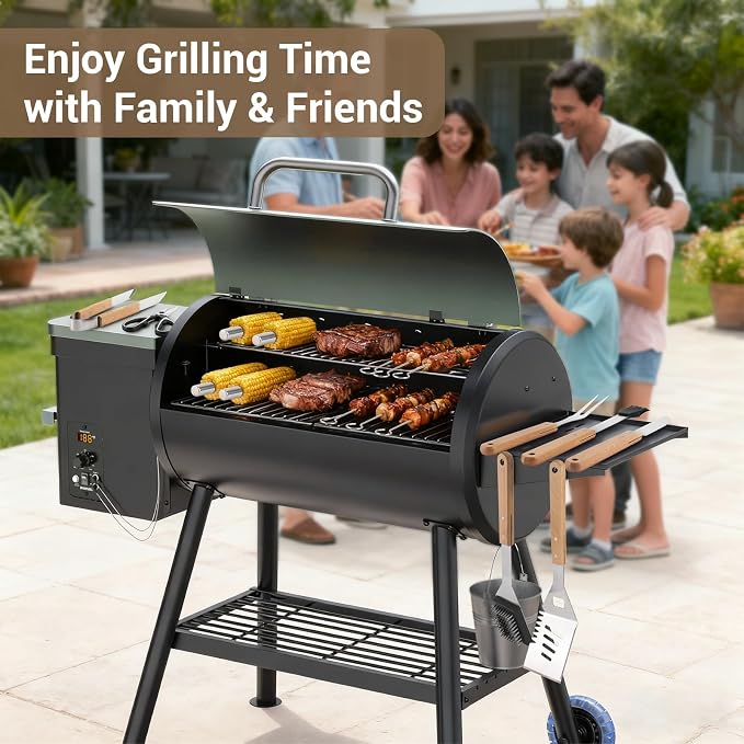 18pcs Wooden Grill Tool Set, BBQ Accessories Heavy Duty Stainless Steel Grill - Image 8