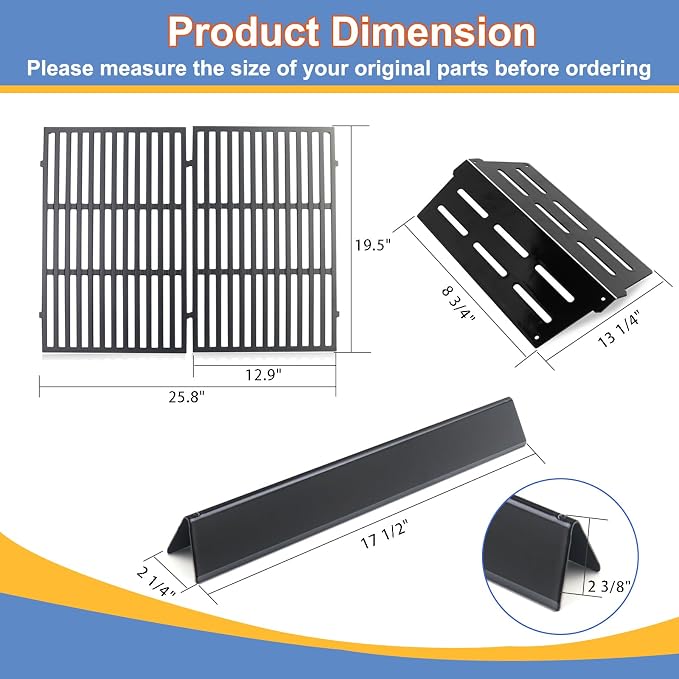 Porcelain-Enameled Steel 7620 7621 Flavorizer Bars, 7524 Grill Grates and 65505 - Image 2