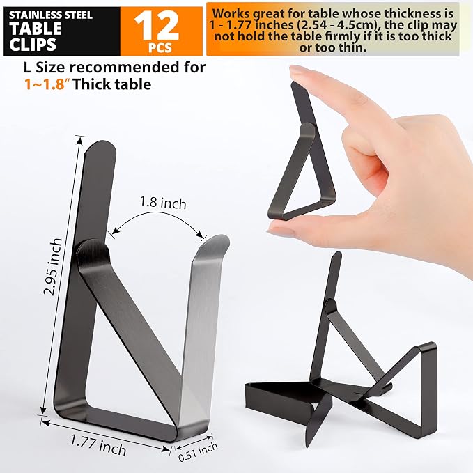 Tablecloth Clips Black - Image 2