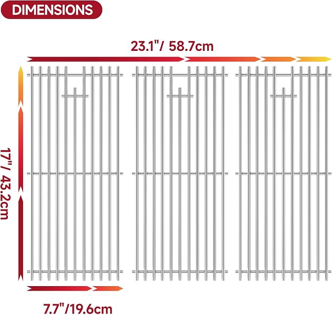 17''D x 23.1''W Grill Grates Replacement - Image 2