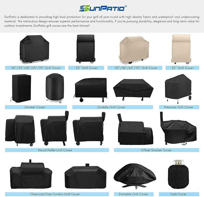 SunPatio Grill Cover 50 Inch, Outdoor Heavy Duty Waterproof Barbecue Gas Cover - Image 8