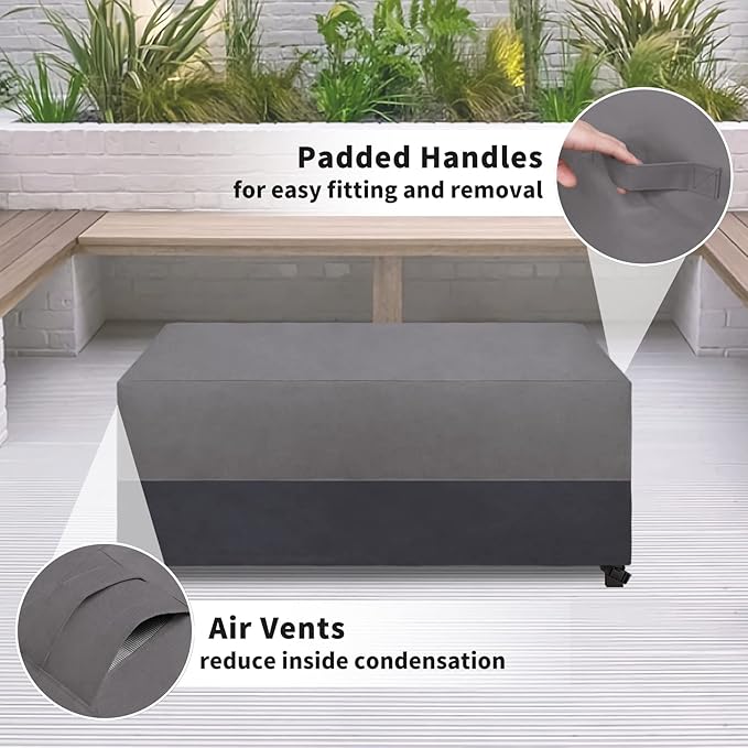 Easy-Going Patio Coffee Table Cover Small Outdoor Rectangular Furniture Ottoman - Image 4