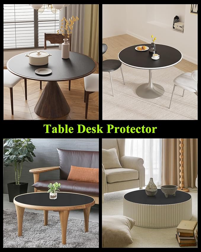 Black Plastic Table Cover Protector, 1.5mm Thick Vinyl Table Top Protector - Image 7