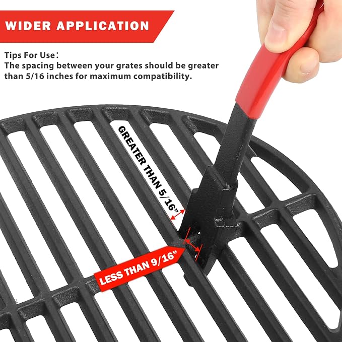 KAMaster Cast Iron Grill Grate Lifter, Grid Lifter Gripper Work - Image 2