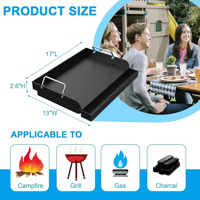 17" x 13" Nonstick Grill Griddle - Image 2