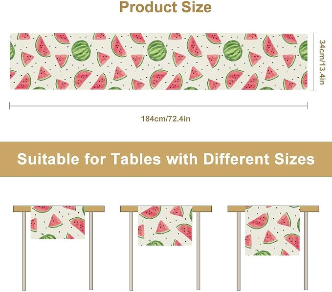 Watermelon Table Runner, Spring Summer Watermelon Theme Table Runner - Image 6
